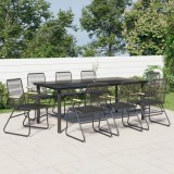 Set cu masa pentru gradina, 9 piese, negru, ratan PVC GartenMobel Dekor, vidaXL