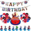 Set 46 Accesorii REDQUIT de Petrecere Spiderman , 20 Baloane, 1 Banner Happy Birthday, 24 Cupcake Topper, 1 Topper Tort