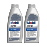 Pachet 2 litri Antigel Concentrat Mobil Antifreeze LONG LIFE OAT (VW G12+, MB 325.3, Culoare Rosu)