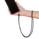 Șnur Răsucit pentru Telefon Mobil, 50 cm, Negru, CMCLASS