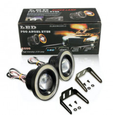 Set doua proiectoare auto cu LED Angel Eyes cu putere 10W, diametru 89MM foto