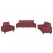 Set de canapea, 3 piese, rosu vin, material textil