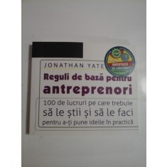 REGULI DE BAZA PENTRU ANTREPRENORI - JONATHAN YATES