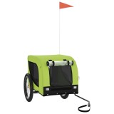 Cumpara ieftin Remorca bicicleta animale companie, verde/negru, oxford/fier