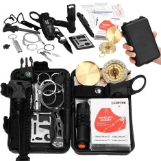 Kit de supravietuire turistic multifunctional camping, vanatoare, pescuit, 19 piese Household NewTrend