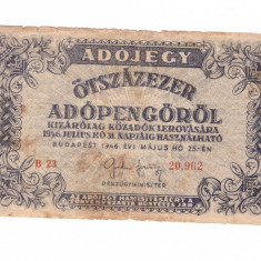 Bancnota Ungaria 500000 adopengo 25 mai 1946, circulati, stare buna