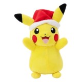 Pokemon Jucarie de plus Pikachu cu caciulita de Craciun 20 cm