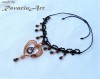 Colier Lux Inima Zdrobită RavariuArt, Unicat, Granate, Diamant Herkimer, Spinel Negru, Fir Metalizat, Gotich, Handmade