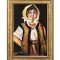 Tablou pictat manual inramat, Tarancuta cu basma galbena - 35x25cm ulei panza, reproducere Nicolae Grigorescu