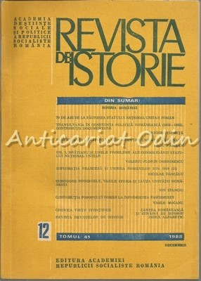 Revista De Istorie - 12/1988 - Academia De Stiinte Sociale Si Politice A RSR foto