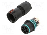 Conector alimentare AC clichet tată TH389 23mm TECHNO