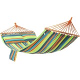 SONGMICS Hamac dublu cu bara lemn, perne incluse, maxim 300 kg, 210x150 cm, multicolor Household NewTrend