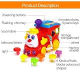 Locomotiva Trenulet Sortator cu Accesorii pentru Copii Jucarie Hola