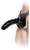 Strap-On Extensie Penis Negru 25cm, Dildo Realistic PVC Fara Ftalati, Diametru 6.3cm, Lovetoys Fetish Fantasy Extreme