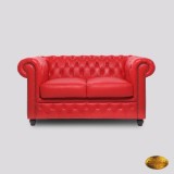 Canapea Chesterfield 2 locuri Brighton FT &ndash; Roșu