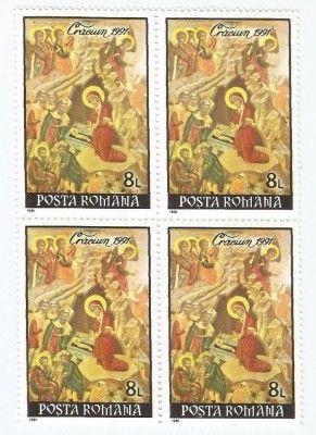 Romania, LP 1273/1991, Craciun, bloc 4, eroare, MNH foto