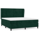 Cumpara ieftin Pat box spring cu saltea, verde inchis, 180x200 cm, catifea