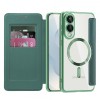 Husa MagSafe pentru Samsung Galaxy S25 Edge S937, Techsuit, SmartMag Book, Verde