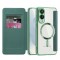 Husa MagSafe pentru Samsung Galaxy S25 Edge S937, Techsuit, SmartMag Book, Verde