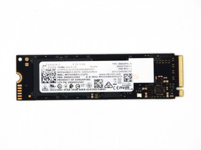 SSD Laptop Micron 2210, M.2 Gen3 x4 NVMe 512GB, MTFDHBA512QFD, DP/N 092RF3, 0C6M2M, bulk foto