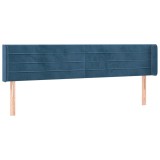 Cumpara ieftin Tablie pat cu aripioare albastru inchis 163x16x78/88 cm catifea