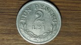 Romania - moneda de colectie - &quot;Bun Pentru&quot; 2 lei 1924 - Ferdinand I - an unic de batere !