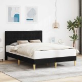 vidaXL Cadru de pat cu headboard Negru 160 x 200 cm Țesătură 42027805