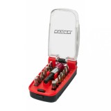 Set 15 biti 1/4 cu suport magnetic, in cutie compacta, Raider