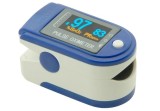 Cumpara ieftin Pulsoximetru Contec CMS50D Deget, Adulti/Copii, Puls, SpO2, Pletismograma, Monitorizare Oxigen, Alb/Albastru
