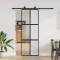vidaXL Ușă glisantă cu set feronerie neagră 76x205cm sticlă securizată 3375823
