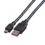 Cablu USB-A la mini USB 5 pini 1.8m, Roline 11.02.8719