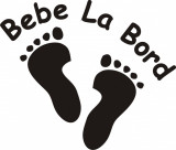 Sticker Auto Bebe la Bord, negru, Palmonix