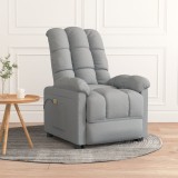 VidaXL Fotoliu de masaj, gri deschis, material textil