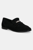 Gant mocasini din piele &icirc;ntoarsă Gimble culoarea negru, cu toc plat, 31573124
