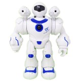 Robot inteligent Salamandra Kids, Trage cu Sageti, Efecte Luminoase si Sonore, Alb cu Albastru, 24 c