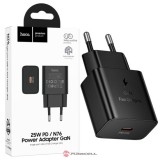 Incarcator Retea Hoco N76, GaN 25W, USB-C, PD, Fast Charge, Adaptive, Compact, Negru