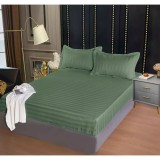 Cumpara ieftin Husa de Pat + 2 Fete de Perna Bumbac Damasc 160x200cm, Verde Inchis - CPL350