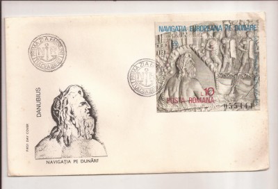 P6 Plic FDC - Prima zi a emisiunii - Navigatie pe dunare , format mare 1977 foto