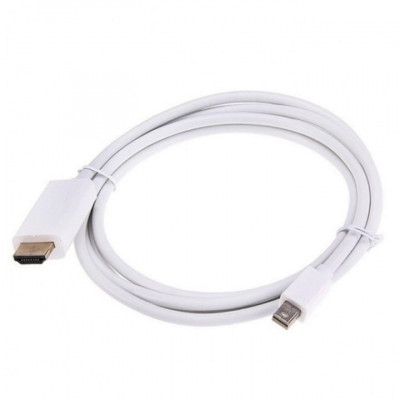 Cablu thunderbolt, mini Display Port tata - HDMI tata, 1,8m, alb foto