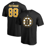 Boston Bruins tricou de bărbați black #88 David Pastrň&aacute;k Stack Logo Name &amp;amp; Number - S
