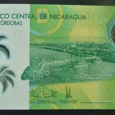 BANCNOTA EXOTICA 10 CORDOBAS - NICARAGUA, anul 2014 * cod 06 = UNC POLYMER