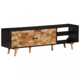 Comodă TV, 140x30x45 cm, lemn mango nefinisat/lemn masiv acacia