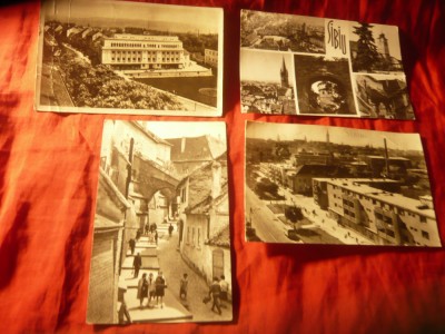 4 Ilustrate Sibiu 2 RPR 1953 si 1961 + 2 ilustrate &amp;#039;67, &amp;#039;68 - fotografii foto
