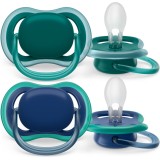 Set 2 suzete Philips-Avent SCF085/31, ultra air pacifier 6-18 luni, Ortodontice, fara BPA, Albastru/Verde