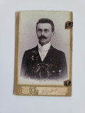 Cumpara ieftin FOTOGRAFIE CDV PORTRET BULETIN, FOTOGRAF HOLLOSI JOZSEF SZATMAR, SATU MARE, 1880