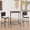 Gossi set mobilier bar de gradina cu perne, 3 piese, negru, poliratan