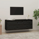 Dulap de perete, negru, 100x30x35 cm, lemn masiv de pin GartenMobel Dekor, vidaXL