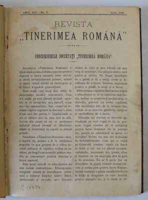 REVISTA &amp;#039;&amp;#039; TINERIMEA ROMANA &amp;#039;&amp;#039; COLEGAT DE 11 NUMERE , ANUL XIV , 1896- 1897 foto