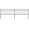 VidaXL Gard de grădină cu v&acirc;rf suliță, negru, 3,4 x 0,8 m, oțel