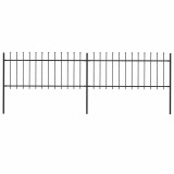 vidaXL Gard de grădină cu v&acirc;rf suliță, negru, 3,4 x 0,8 m, oțel
